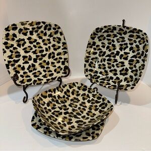 222 Fifth Leopard Print Porcelain Plates (discontinued collection)